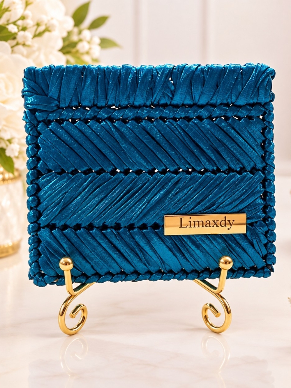 Teal Braided Card & Key Holder